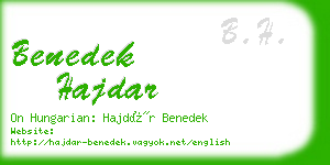 benedek hajdar business card